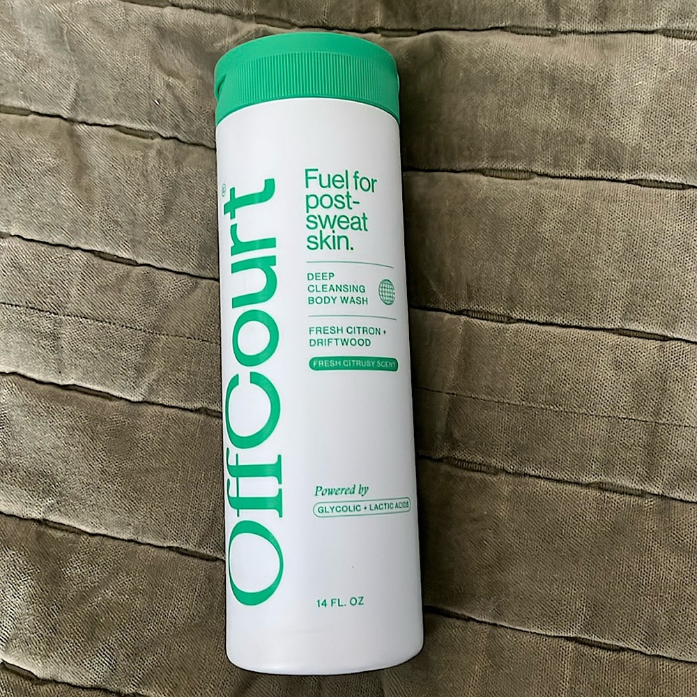 OffCourt Deep Cleansing Body Wash, Fresh Citron + Driftwood scent.